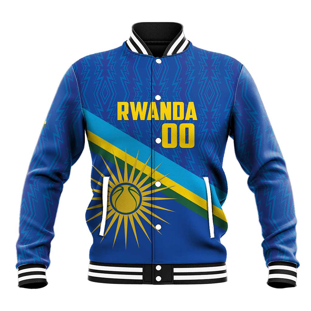 Rwanda Basketball Custom Baseball Jacket Go Champions Imigongo Folk Pattern - Wonder Print Shop