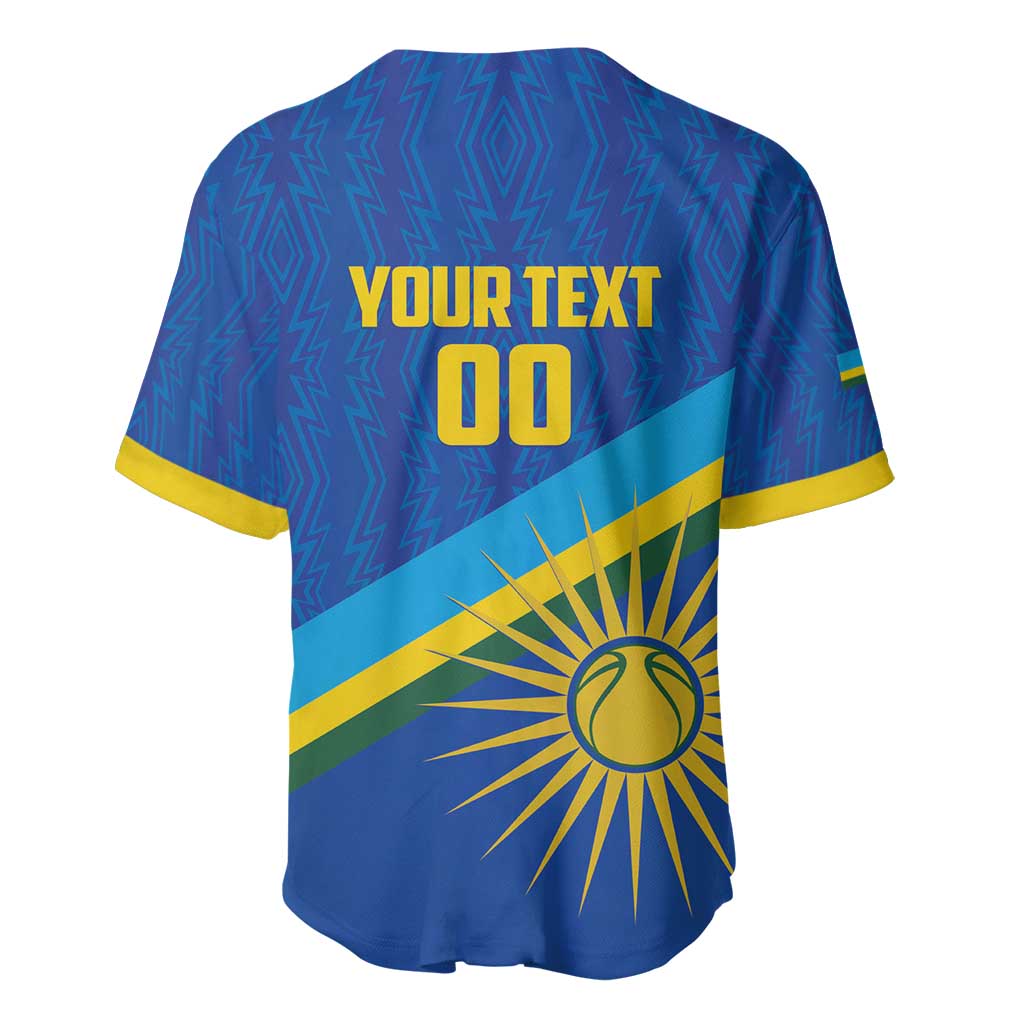 Rwanda Basketball Custom Baseball Jersey Go Champions Imigongo Folk Pattern - Wonder Print Shop