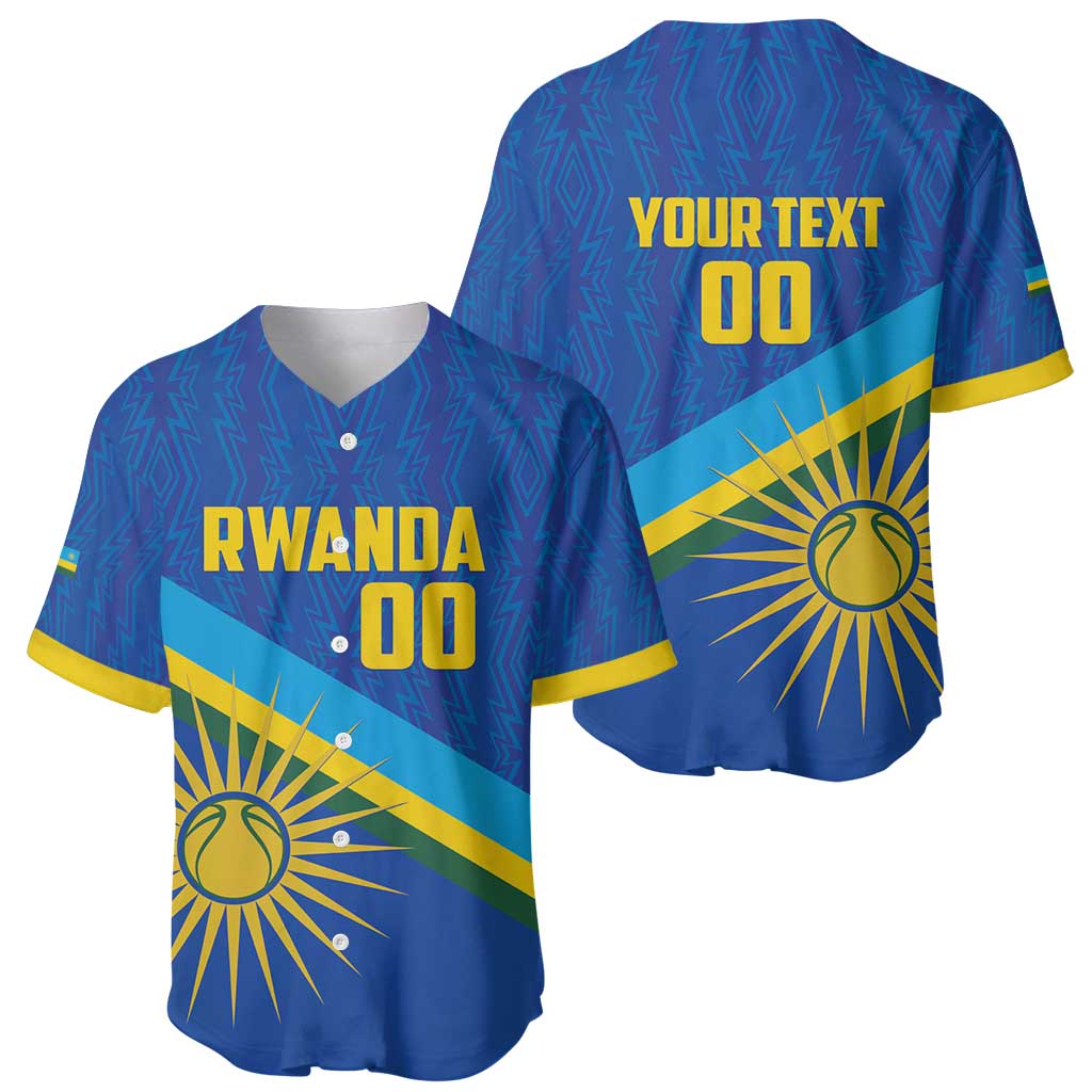 Rwanda Basketball Custom Baseball Jersey Go Champions Imigongo Folk Pattern - Wonder Print Shop