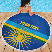 Rwanda Basketball Custom Beach Blanket Go Champions Imigongo Folk Pattern - Wonder Print Shop