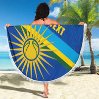 Rwanda Basketball Custom Beach Blanket Go Champions Imigongo Folk Pattern - Wonder Print Shop