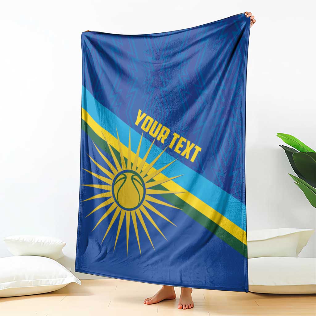 Rwanda Basketball Custom Blanket Go Champions Imigongo Folk Pattern - Wonder Print Shop