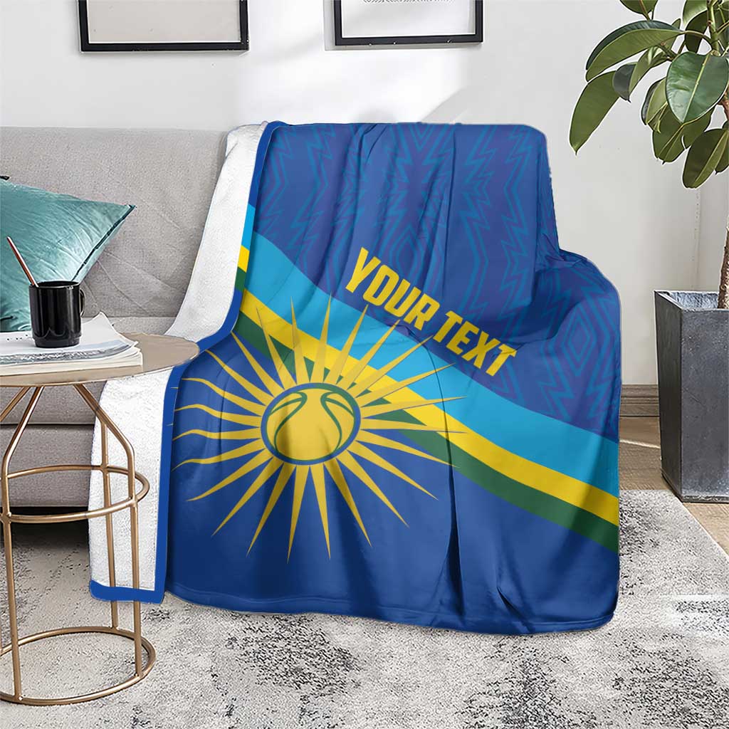 Rwanda Basketball Custom Blanket Go Champions Imigongo Folk Pattern - Wonder Print Shop