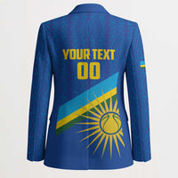 Rwanda Basketball Custom Blazer Go Champions Imigongo Folk Pattern - Wonder Print Shop