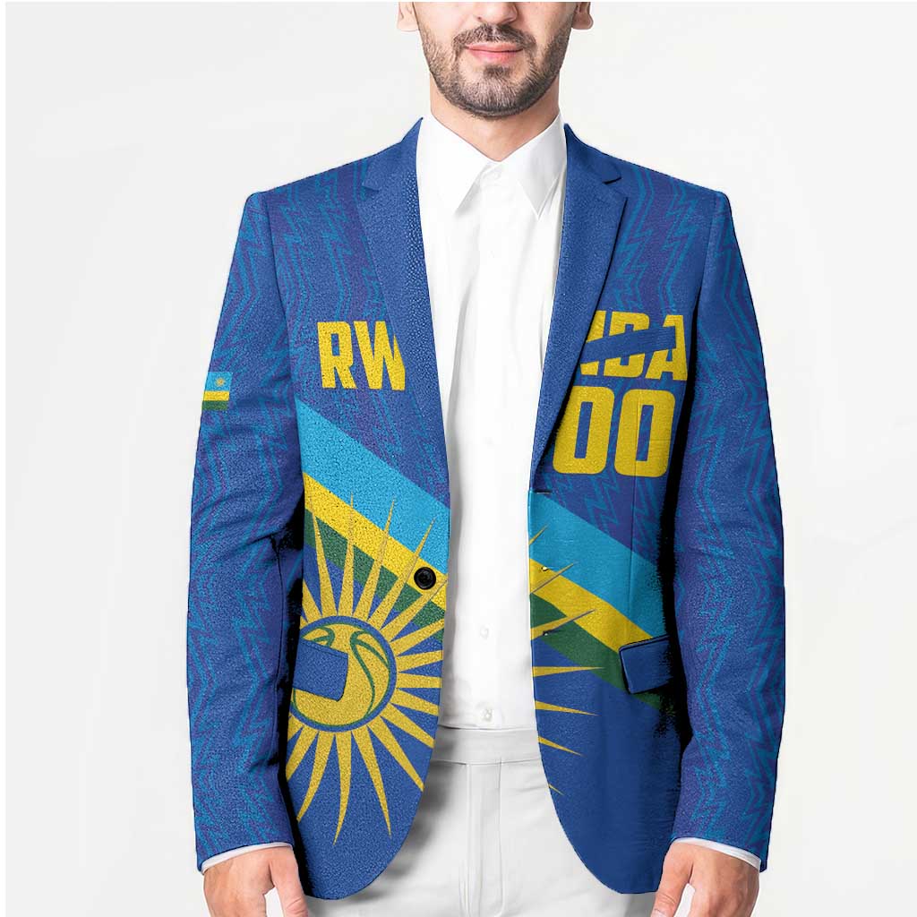 Rwanda Basketball Custom Blazer Go Champions Imigongo Folk Pattern - Wonder Print Shop