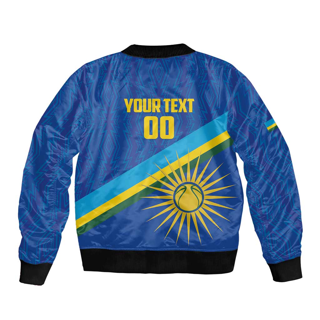Rwanda Basketball Custom Bomber Jacket Go Champions Imigongo Folk Pattern - Wonder Print Shop