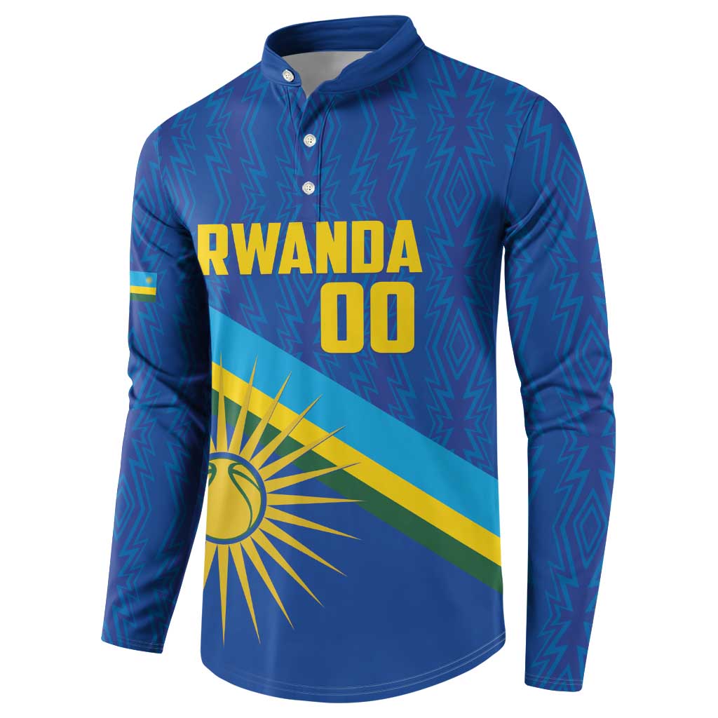 Rwanda Basketball Custom Button Sweatshirt Go Champions Imigongo Folk Pattern - Wonder Print Shop