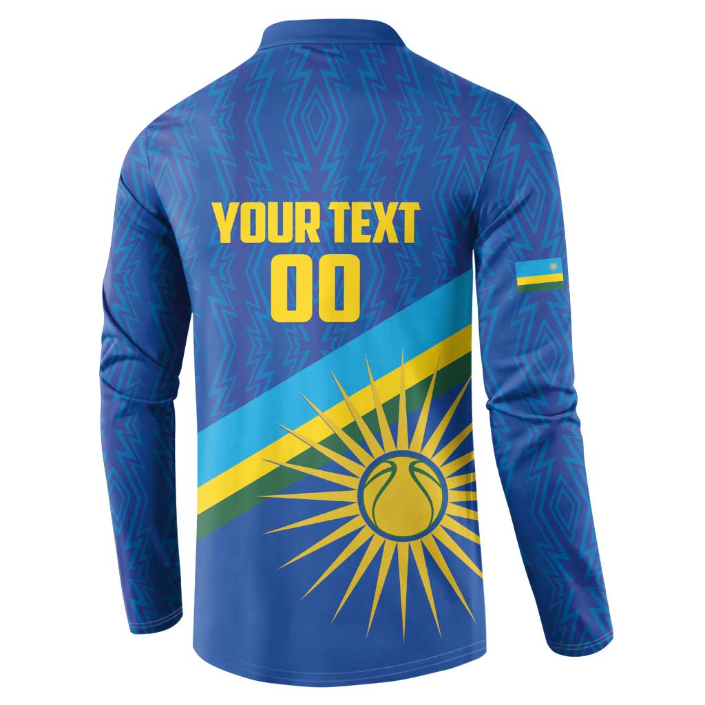 Rwanda Basketball Custom Button Sweatshirt Go Champions Imigongo Folk Pattern - Wonder Print Shop