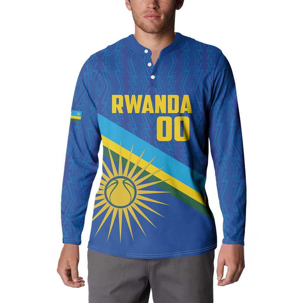 Rwanda Basketball Custom Button Sweatshirt Go Champions Imigongo Folk Pattern - Wonder Print Shop