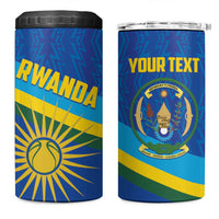 Rwanda Basketball Custom 4 in 1 Can Cooler Tumbler Go Champions Imigongo Folk Pattern - Wonder Print Shop