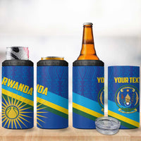 Rwanda Basketball Custom 4 in 1 Can Cooler Tumbler Go Champions Imigongo Folk Pattern - Wonder Print Shop