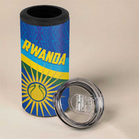 Rwanda Basketball Custom 4 in 1 Can Cooler Tumbler Go Champions Imigongo Folk Pattern - Wonder Print Shop