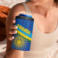 Rwanda Basketball Custom 4 in 1 Can Cooler Tumbler Go Champions Imigongo Folk Pattern - Wonder Print Shop