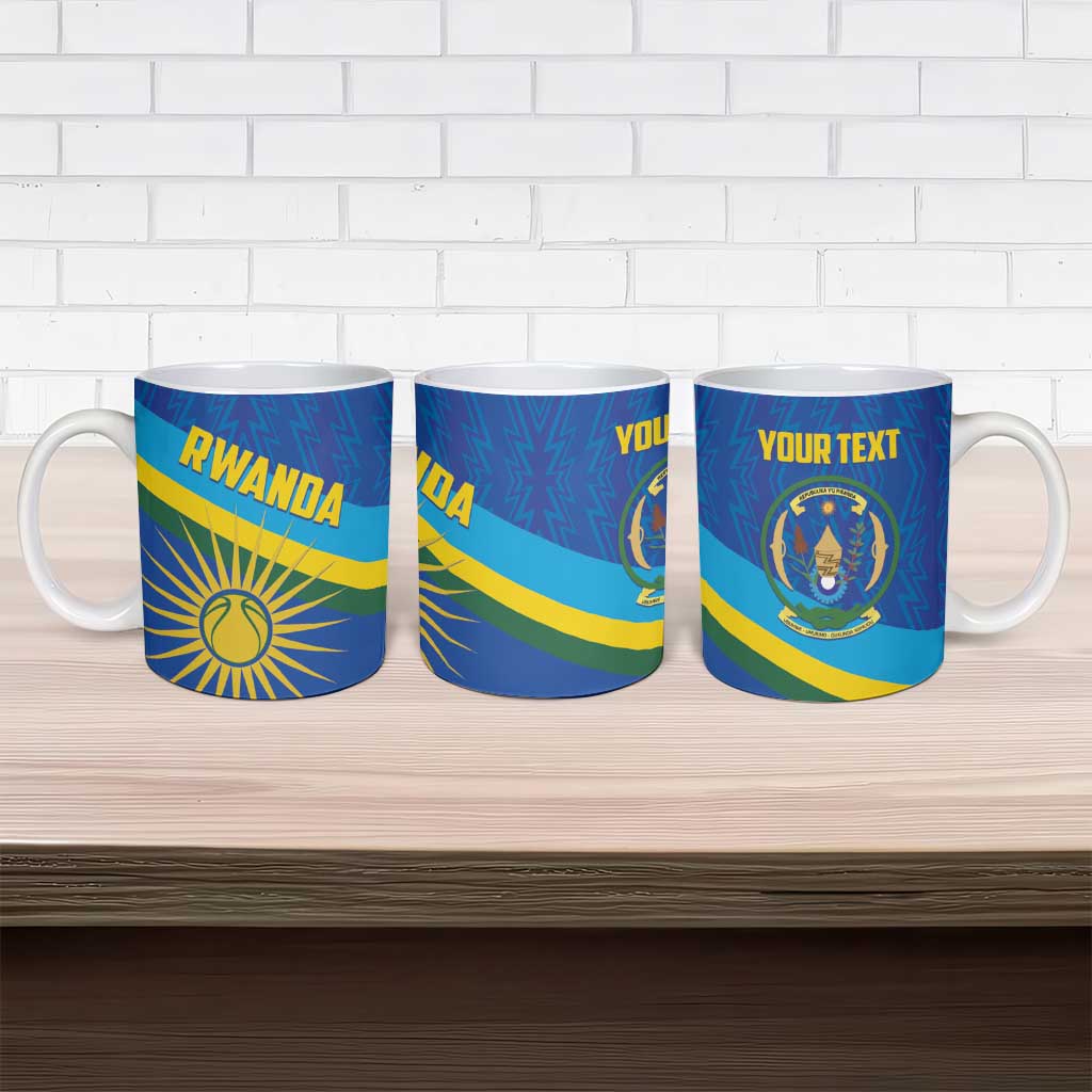 Rwanda Basketball Custom Ceramic Mug Go Champions Imigongo Folk Pattern - Wonder Print Shop