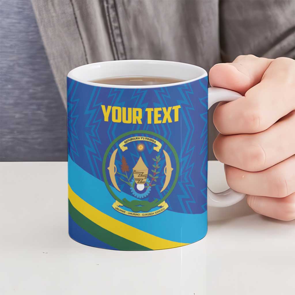Rwanda Basketball Custom Ceramic Mug Go Champions Imigongo Folk Pattern - Wonder Print Shop
