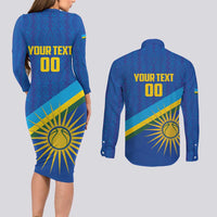 Rwanda Basketball Custom Couples Matching Long Sleeve Bodycon Dress and Long Sleeve Button Shirt Go Champions Imigongo Folk Pattern - Wonder Print Shop