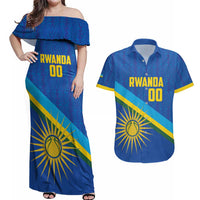 Rwanda Basketball Custom Couples Matching Off Shoulder Maxi Dress and Hawaiian Shirt Go Champions Imigongo Folk Pattern - Wonder Print Shop