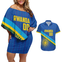 Rwanda Basketball Custom Couples Matching Off Shoulder Short Dress and Hawaiian Shirt Go Champions Imigongo Folk Pattern - Wonder Print Shop
