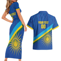 Rwanda Basketball Custom Couples Matching Short Sleeve Bodycon Dress and Hawaiian Shirt Go Champions Imigongo Folk Pattern - Wonder Print Shop