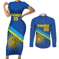 Rwanda Basketball Custom Couples Matching Short Sleeve Bodycon Dress and Long Sleeve Button Shirt Go Champions Imigongo Folk Pattern - Wonder Print Shop