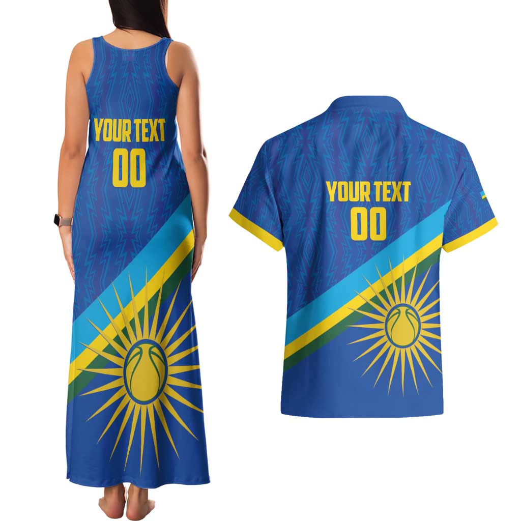Rwanda Basketball Custom Couples Matching Tank Maxi Dress and Hawaiian Shirt Go Champions Imigongo Folk Pattern - Wonder Print Shop