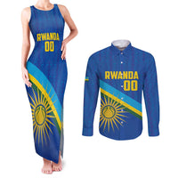 Rwanda Basketball Custom Couples Matching Tank Maxi Dress and Long Sleeve Button Shirt Go Champions Imigongo Folk Pattern - Wonder Print Shop