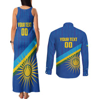 Rwanda Basketball Custom Couples Matching Tank Maxi Dress and Long Sleeve Button Shirt Go Champions Imigongo Folk Pattern - Wonder Print Shop