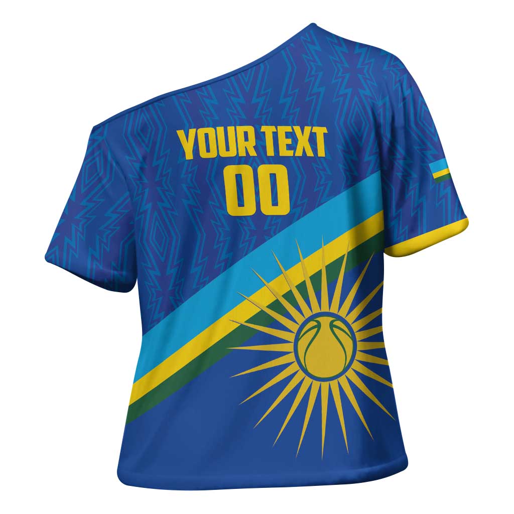 Rwanda Basketball Custom Cross Shoulder Shirt Go Champions Imigongo Folk Pattern - Wonder Print Shop