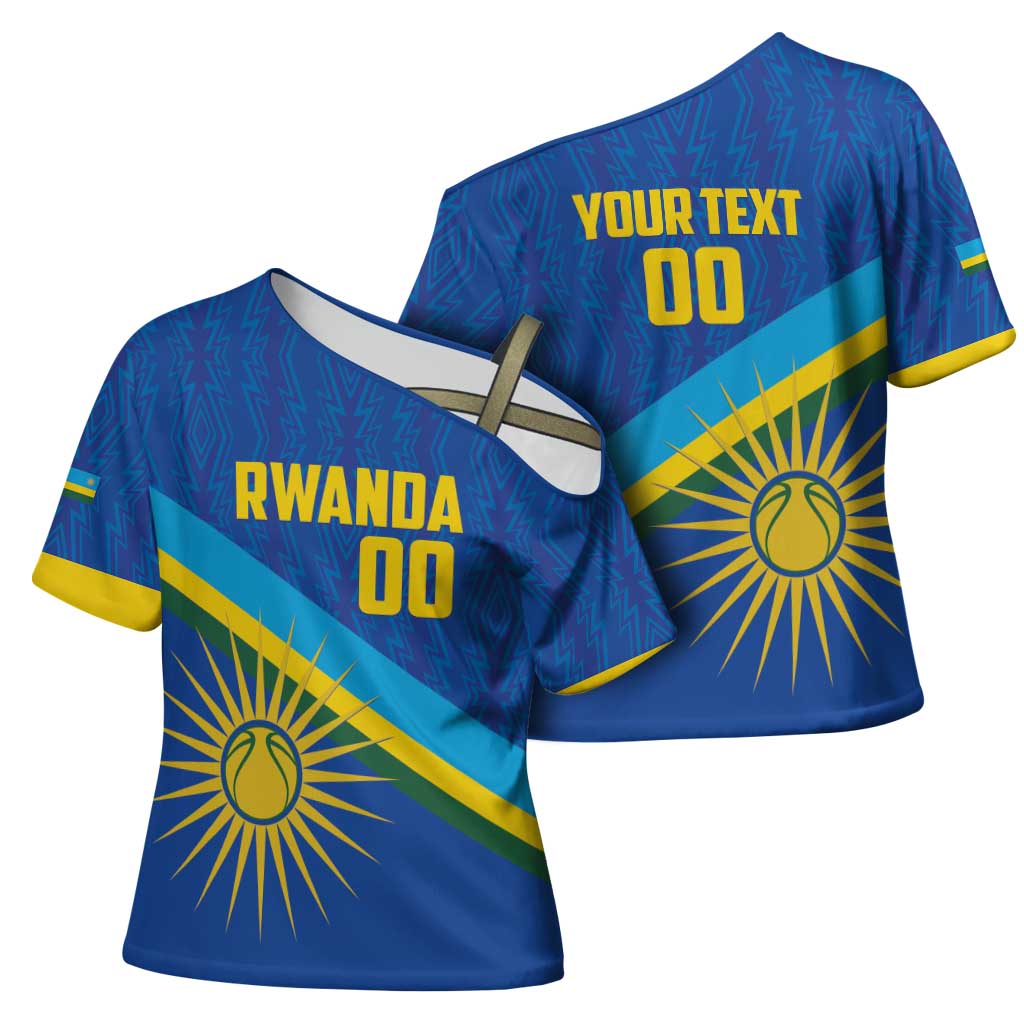 Rwanda Basketball Custom Cross Shoulder Shirt Go Champions Imigongo Folk Pattern - Wonder Print Shop