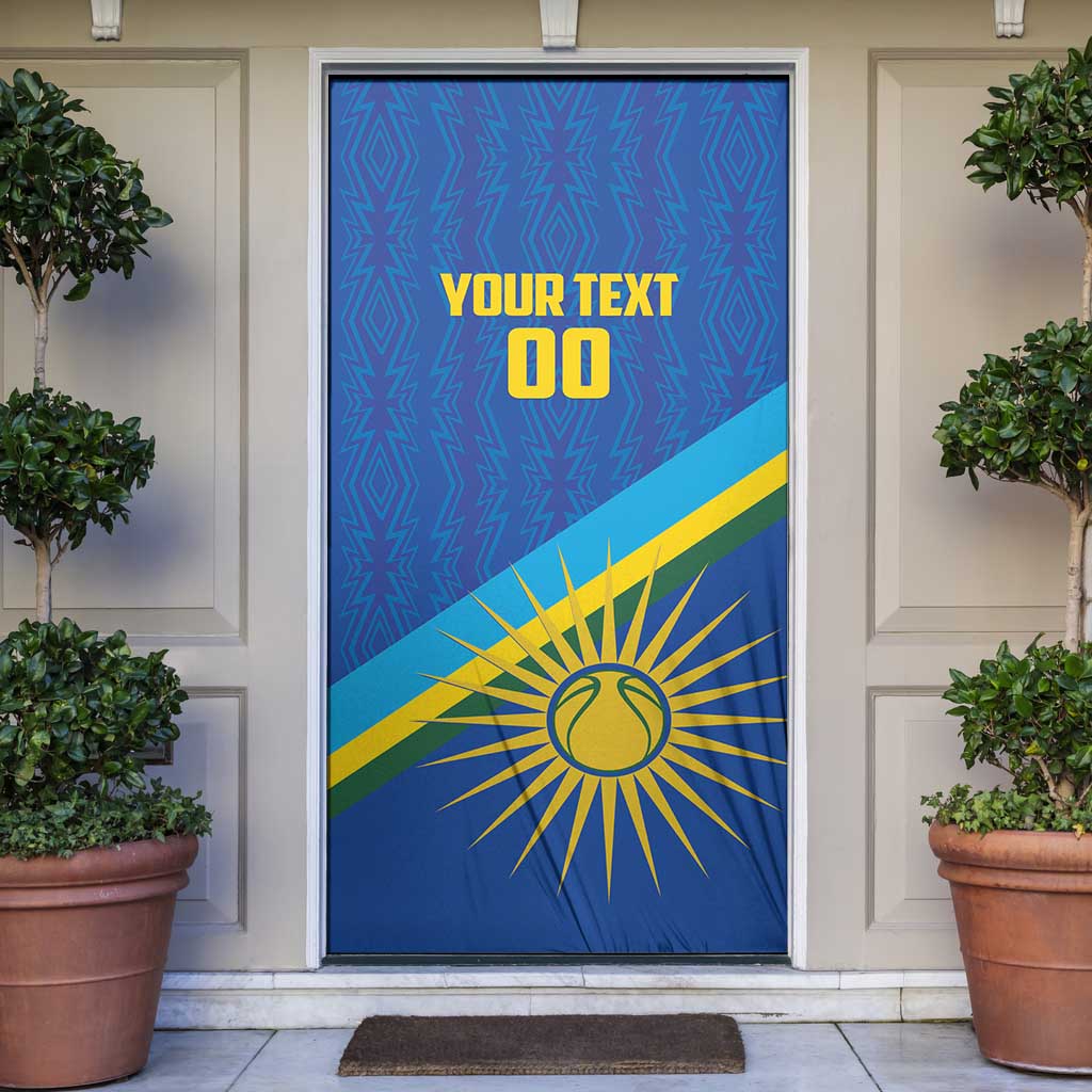 Rwanda Basketball Custom Door Cover Go Champions Imigongo Folk Pattern - Wonder Print Shop