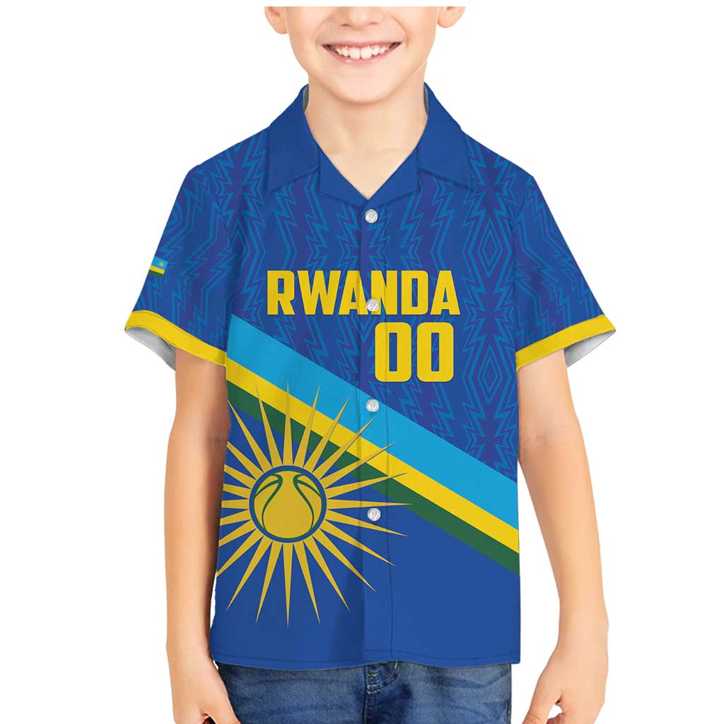 Rwanda Basketball Custom Family Matching Mermaid Dress and Hawaiian Shirt Go Champions Imigongo Folk Pattern - Wonder Print Shop