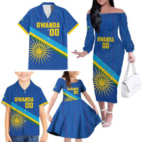 Rwanda Basketball Custom Family Matching Off The Shoulder Long Sleeve Dress and Hawaiian Shirt Go Champions Imigongo Folk Pattern - Wonder Print Shop