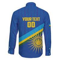 Rwanda Basketball Custom Family Matching Off The Shoulder Long Sleeve Dress and Hawaiian Shirt Go Champions Imigongo Folk Pattern - Wonder Print Shop