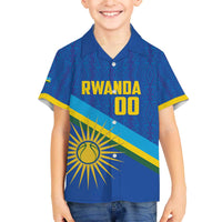 Rwanda Basketball Custom Family Matching Off The Shoulder Long Sleeve Dress and Hawaiian Shirt Go Champions Imigongo Folk Pattern - Wonder Print Shop