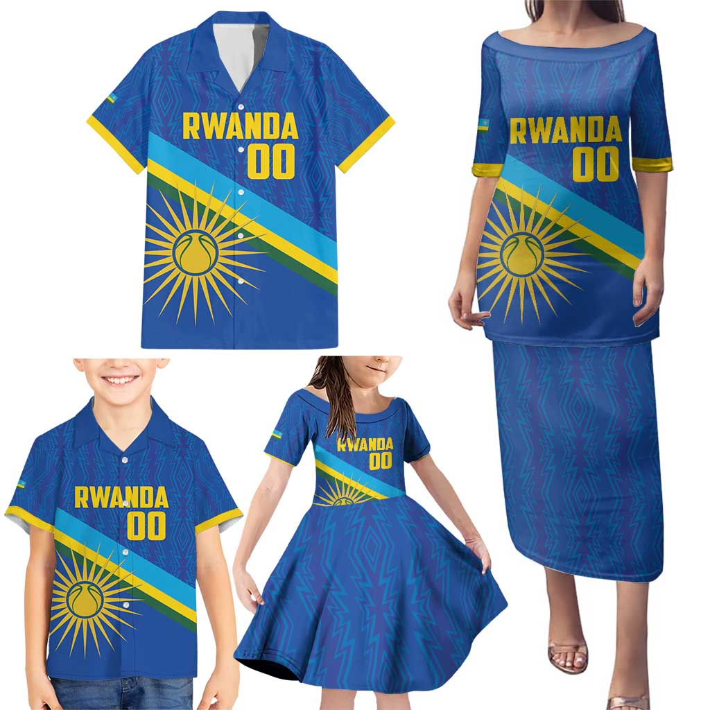 Rwanda Basketball Custom Family Matching Puletasi and Hawaiian Shirt Go Champions Imigongo Folk Pattern - Wonder Print Shop