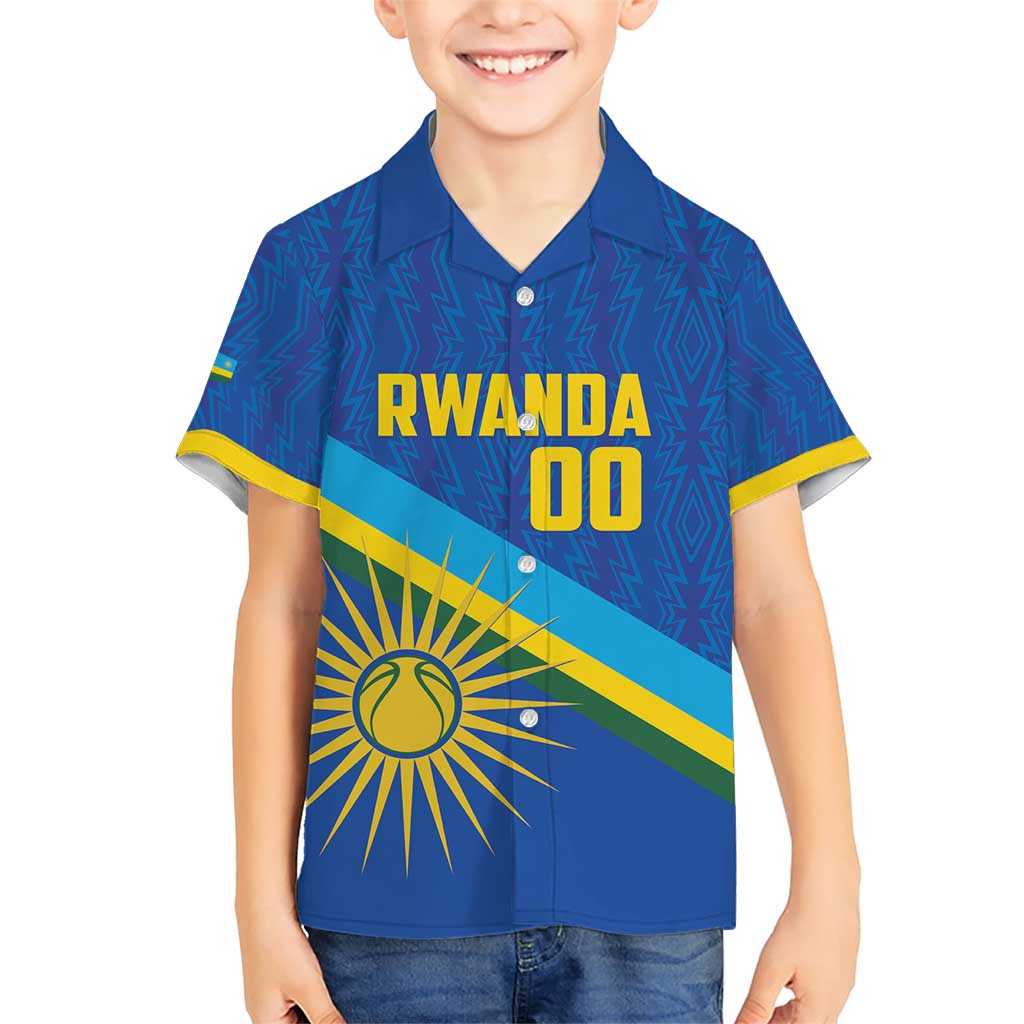 Rwanda Basketball Custom Family Matching Short Sleeve Bodycon Dress and Hawaiian Shirt Go Champions Imigongo Folk Pattern - Wonder Print Shop