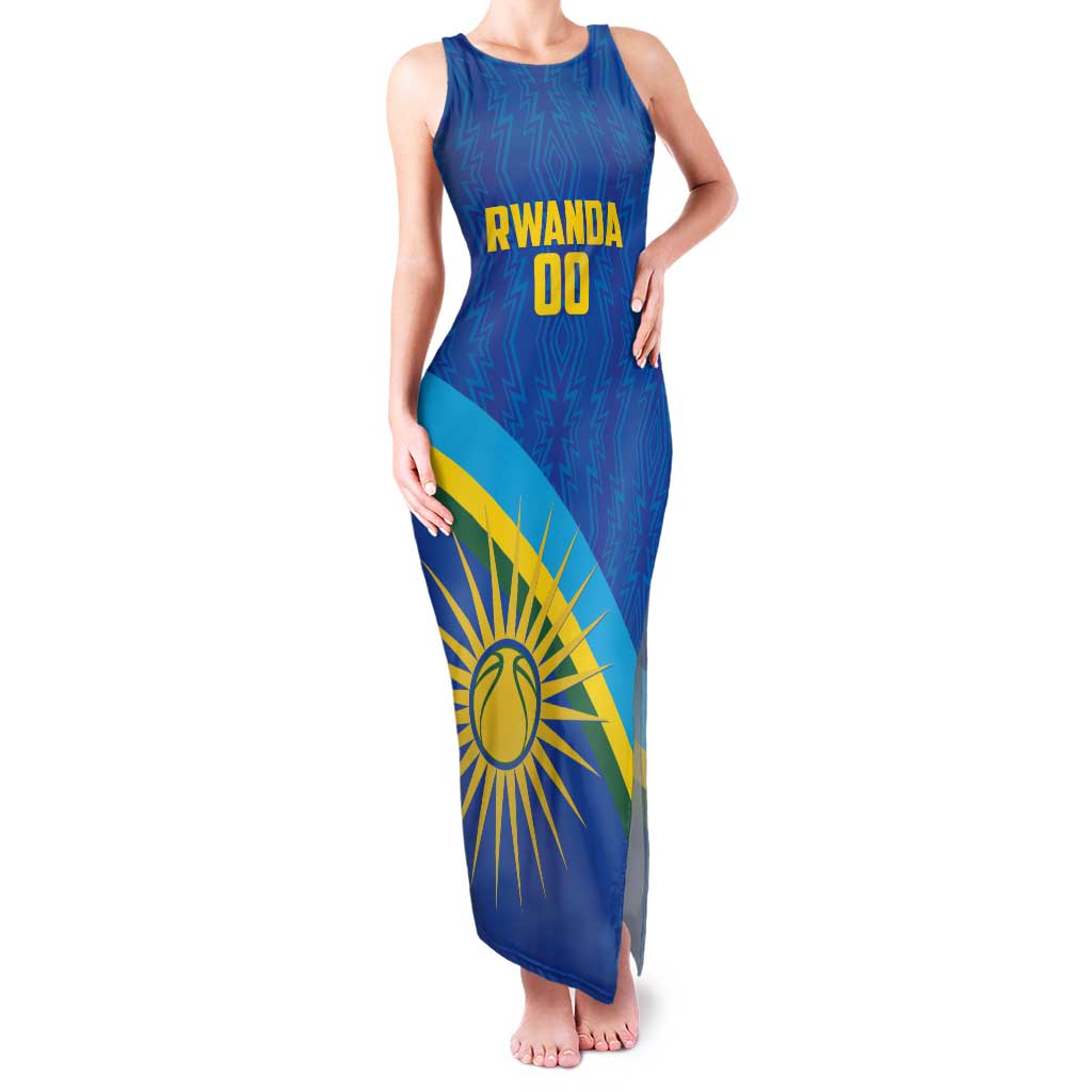Rwanda Basketball Custom Family Matching Tank Maxi Dress and Hawaiian Shirt Go Champions Imigongo Folk Pattern - Wonder Print Shop