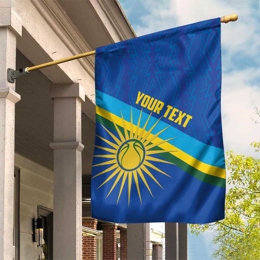 Rwanda Basketball Custom Garden Flag Go Champions Imigongo Folk Pattern - Wonder Print Shop
