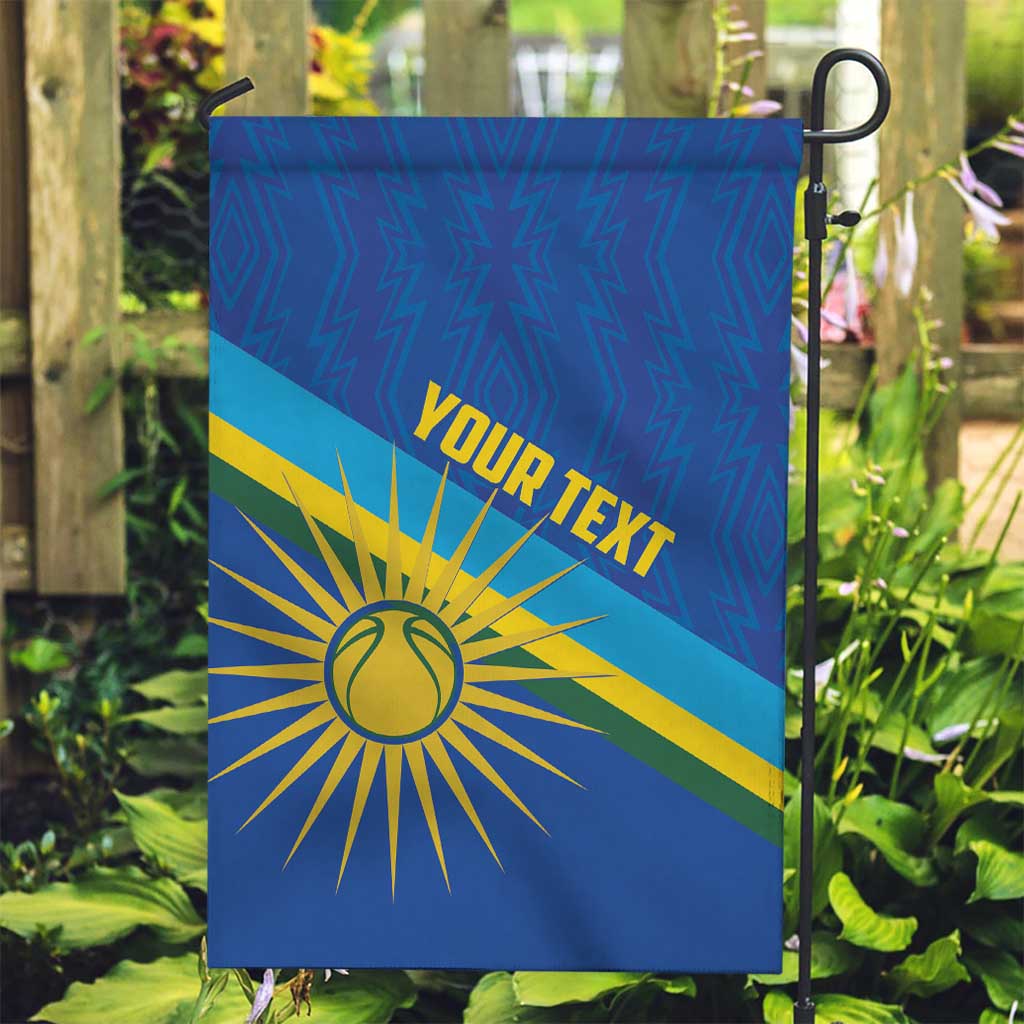 Rwanda Basketball Custom Garden Flag Go Champions Imigongo Folk Pattern - Wonder Print Shop