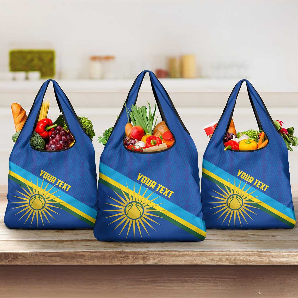 Rwanda Basketball Custom Grocery Bag Go Champions Imigongo Folk Pattern - Wonder Print Shop