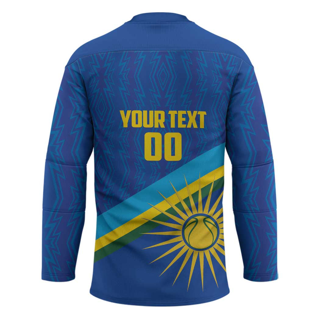 Rwanda Basketball Custom Hockey Jersey Go Champions Imigongo Folk Pattern - Wonder Print Shop