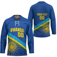 Rwanda Basketball Custom Hockey Jersey Go Champions Imigongo Folk Pattern - Wonder Print Shop