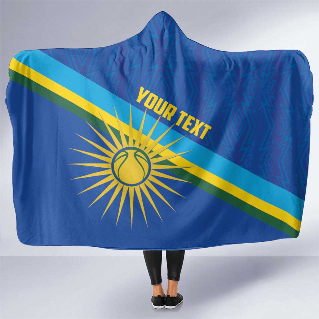 Rwanda Basketball Custom Hooded Blanket Go Champions Imigongo Folk Pattern - Wonder Print Shop