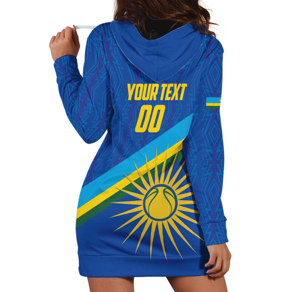 Rwanda Basketball Custom Hoodie Dress Go Champions Imigongo Folk Pattern - Wonder Print Shop