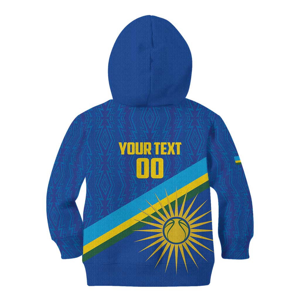 Rwanda Basketball Custom Kid Hoodie Go Champions Imigongo Folk Pattern - Wonder Print Shop