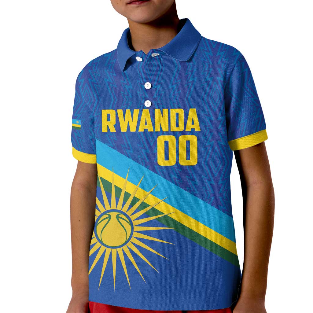 Rwanda Basketball Custom Kid Polo Shirt Go Champions Imigongo Folk Pattern - Wonder Print Shop