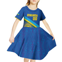 Rwanda Basketball Custom Kid Short Sleeve Dress Go Champions Imigongo Folk Pattern - Wonder Print Shop