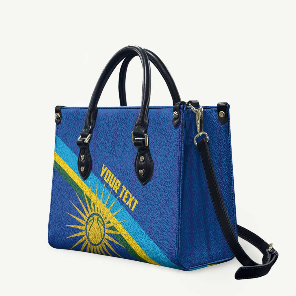 Rwanda Basketball Custom Leather Bag Go Champions Imigongo Folk Pattern - Wonder Print Shop