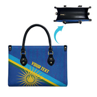 Rwanda Basketball Custom Leather Bag Go Champions Imigongo Folk Pattern - Wonder Print Shop