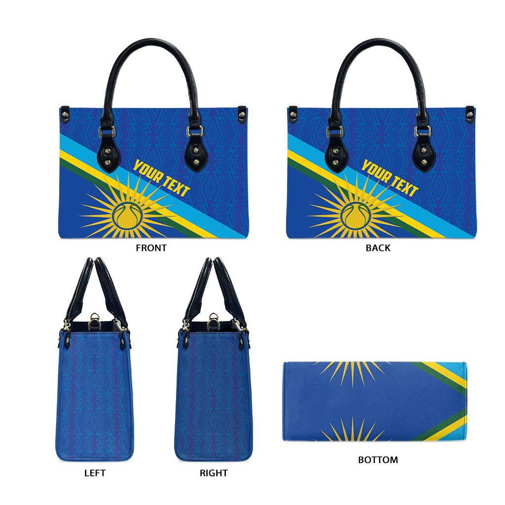 Rwanda Basketball Custom Leather Bag Go Champions Imigongo Folk Pattern - Wonder Print Shop
